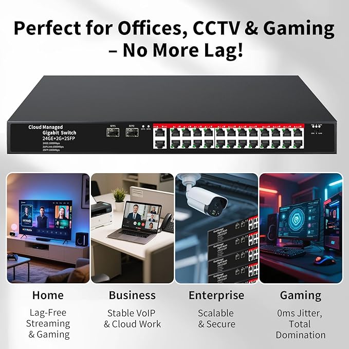 STEAMEMO 26-Port Gigabit Ethernet Switch | Smart Managed - Image 8
