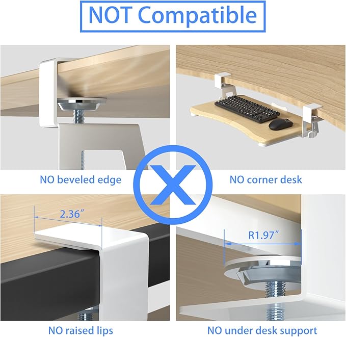 suptek Small Keyboard Tray Under Desk Pull Out - Image 5