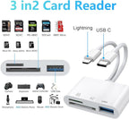 SD Card Reader for iPhone iPad Mac, Lightning & USB-C Dual Connectors Memory - Image 2