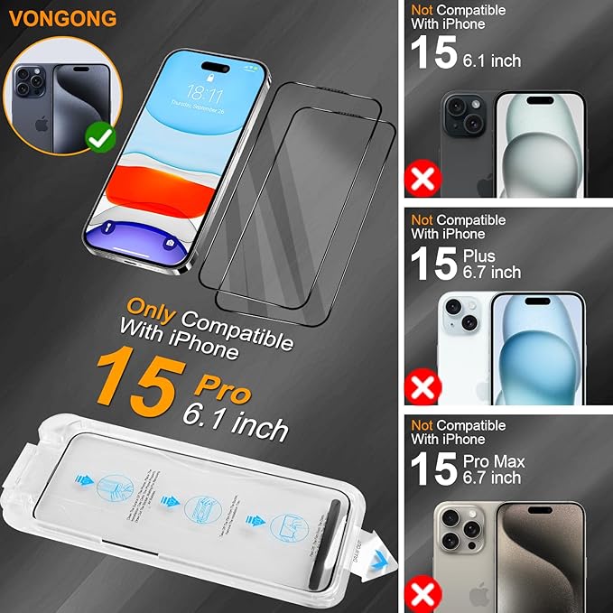iPhone 15 Pro Screen Protector, Durable and Drop-Proof - Image 8