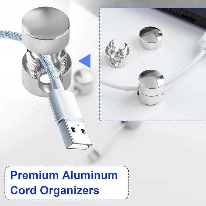 3 Sets Charger Holders for Cords, Adhesive Metal Cord Clips, Cable Management - Image 5