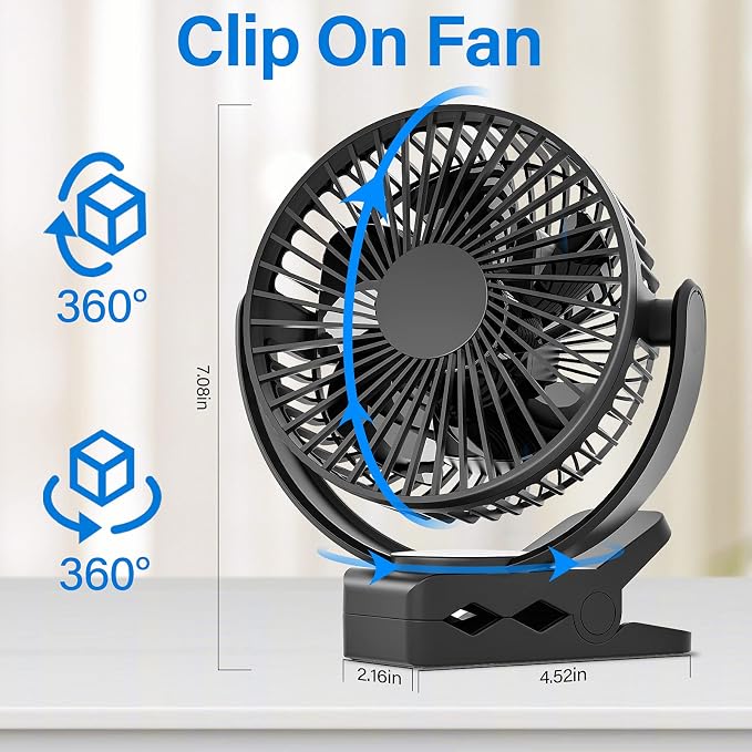 Portable Magnetic USB Clip on Fan - Image 5
