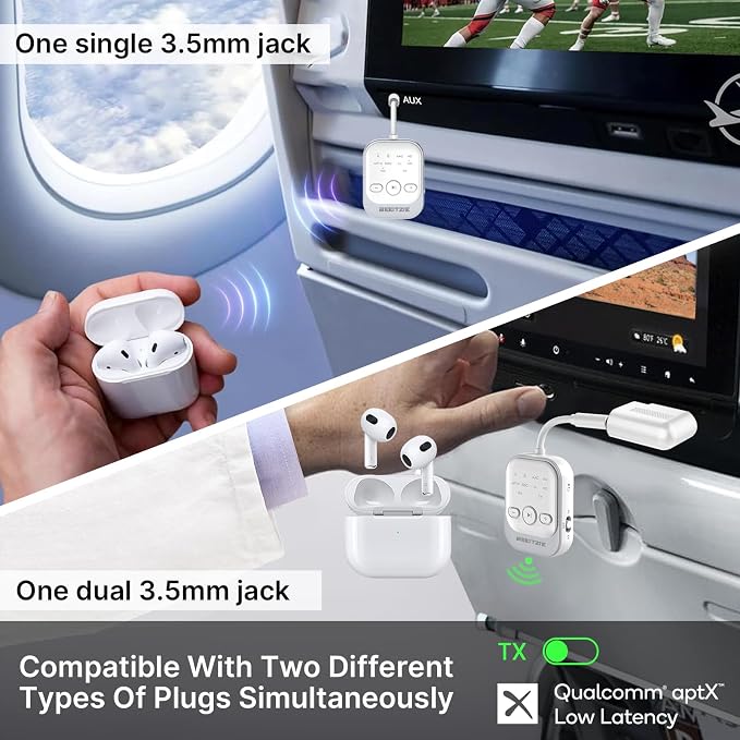 Ultra Bluetooth 5.4 Transmitter & Receiver, 2-in-1 Wireless Audio Transmitter - Image 3