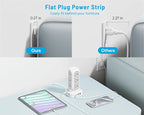 Flat Plug Power Strip Tower 15FT, 40W Total Fast Charging Station, Dual PD 20W - Image 4