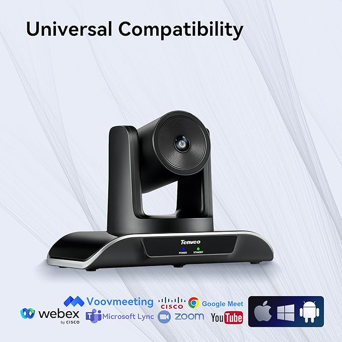 Tenveo PTZ Conference Camera 3X Optical Zoom FHD 1080P 60FPS, 114° Wide View - Image 9