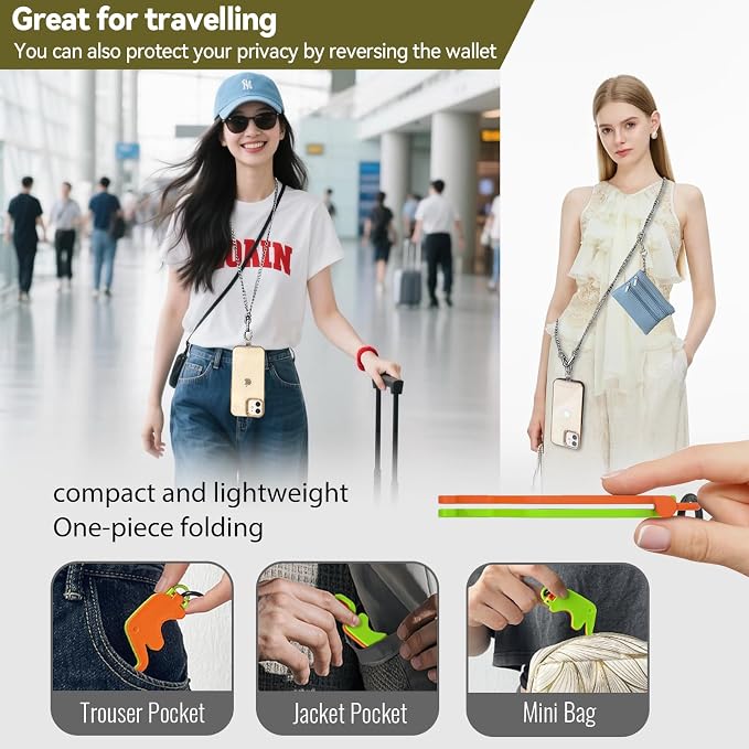 Clip and Go Strap for Phone Silver Metal Chain - Image 3