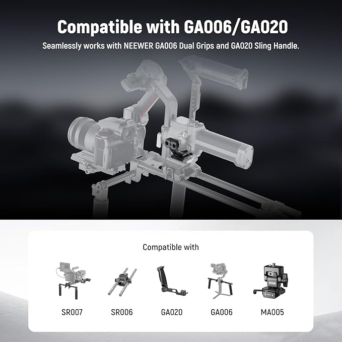 NEEWER Mount Adapter for RS3 Pro & RS4 Pro, Arca Type Quick Release Plate - Image 5