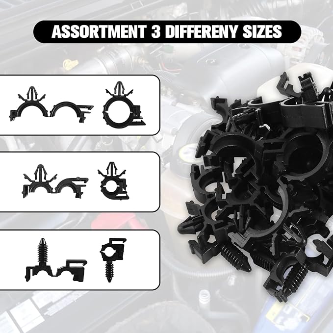 160 Pcs Push Mount Cable Zip Tie, Car Wire Loom Routing Clips 7 Different Sizes - Image 5