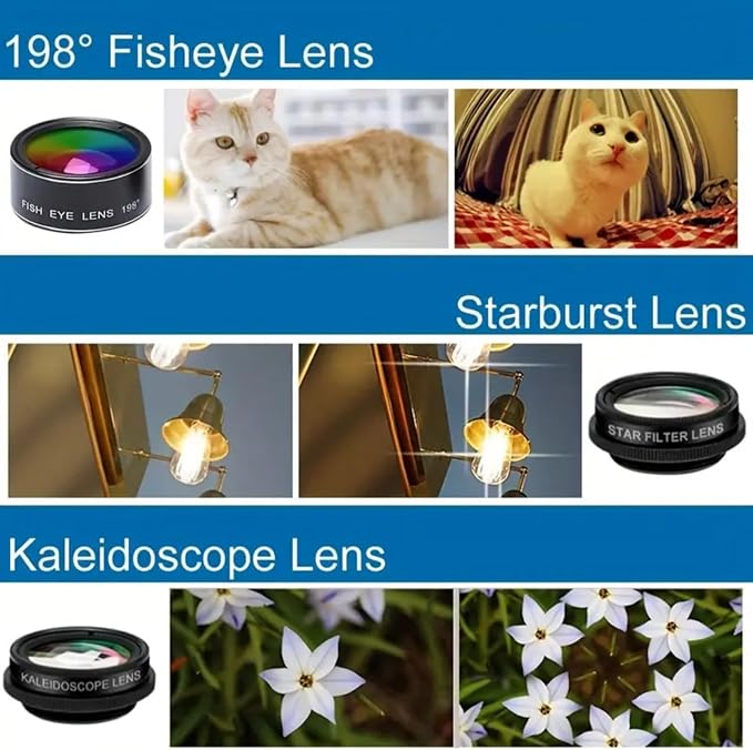 Universal 7-in-1 Mobile Phone Camera Lens Kit, Funny Cell Phone Lens - Image 3