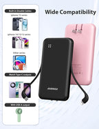 Alongza Portable Charger Built-in Cables and AC Wall Plug, Slim Fast Charging - Image 4