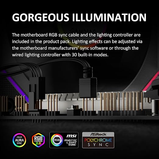 GAMDIAS 120mm ARGB PWM Case Fan, 2 Blades in 1 Fan Pack, Sync - Image 9