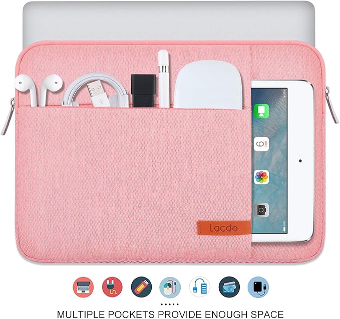 Lacdo Laptop Sleeve for Women, 14 Inch Laptop Sleeve Case for HP Lenovo Dell - Image 4