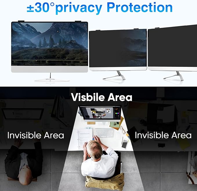 Magnetic Computer Privacy Screen 24 Inch, Removable Hanging Privacy Screen - Image 4