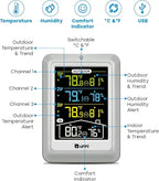 Indoor Outdoor Thermometer Wireless, 4.5 Inch Display Digital Hygrometer - Image 2