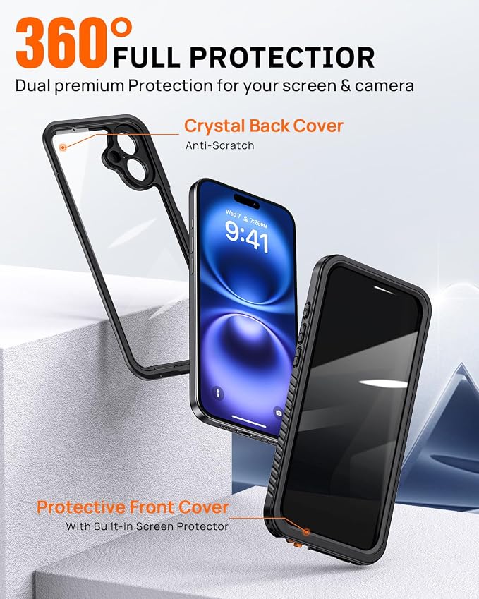 Lanhiem for iPhone 16 Privacy Case, Waterproof Dustproof Shockproof Cases for - Image 7
