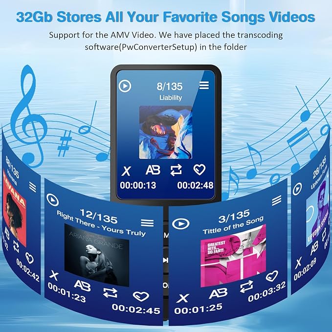 MP3 Player with Bluetooth 5.2, Portable 32GB MP3 MP4 Music Player with Speaker - Image 6