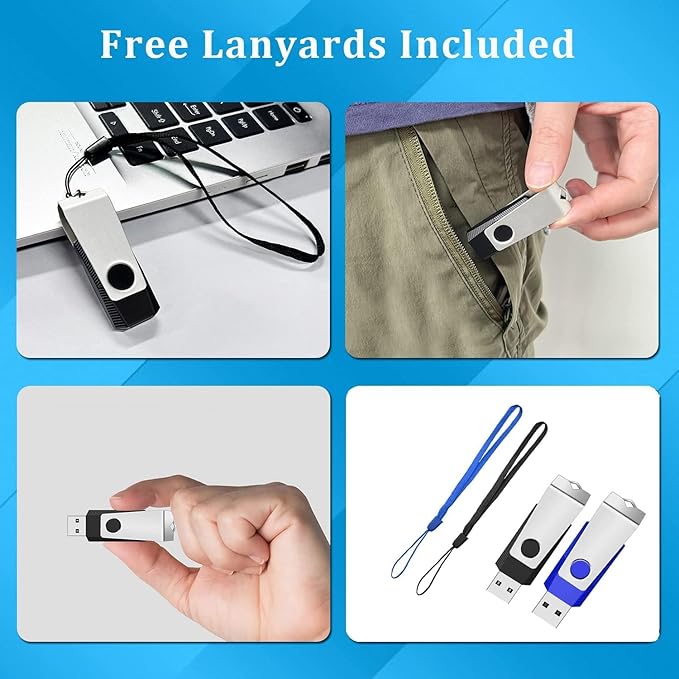 4GB Flash Drive 2 Pack, Wooolken USB 2.0 Thumb Drives Memory Stick - Image 5