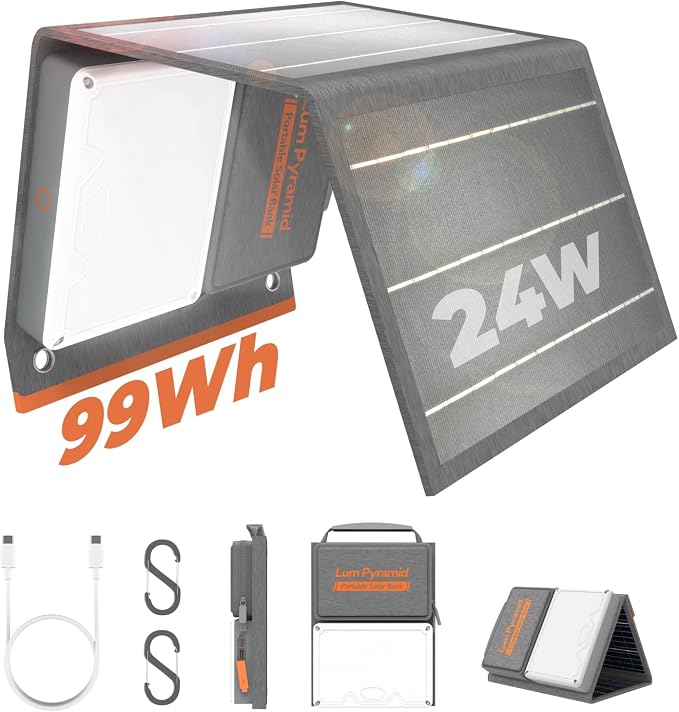 Lumopal Portable Solar Charger 99.9 Wh Battery Bank Equipped by Lumopal