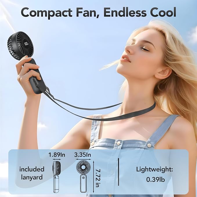 PANERGY Portable Handheld Fan, 5000mAh Rechargeable, 14H Max Cooling Time - Image 6