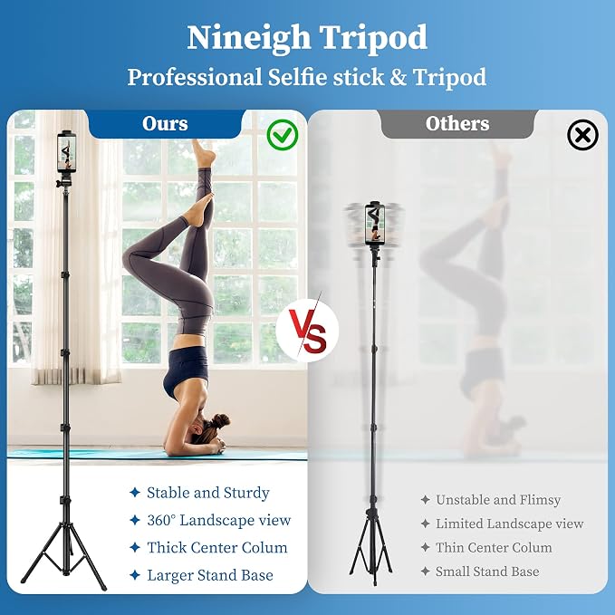 Phone Tripod, Aluminum Alloy Selfie Stick Tripods, Compatible - Image 7