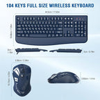 Wireless Keyboard and Mouse Combo, EDJO 2.4G Full-Sized Ergonomic Computer - Image 6