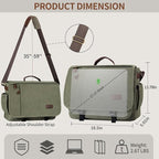 ESTARER Men's Messenger Bag 17.3 Inch, Water-resistant Canvas Laptop Bag - Image 6
