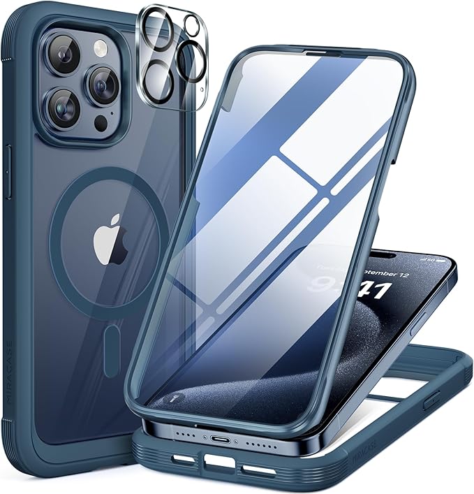 Miracase Magnetic for iPhone 15 Pro Max Case 6.7'' Full-Body Drop Proof Bumper by Miracase
