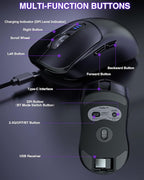 AULA SC580 Wireless Gaming Mouse, Tri-Mode 2.4G/BT5.0/USB-C Gaming Mouse - Image 5