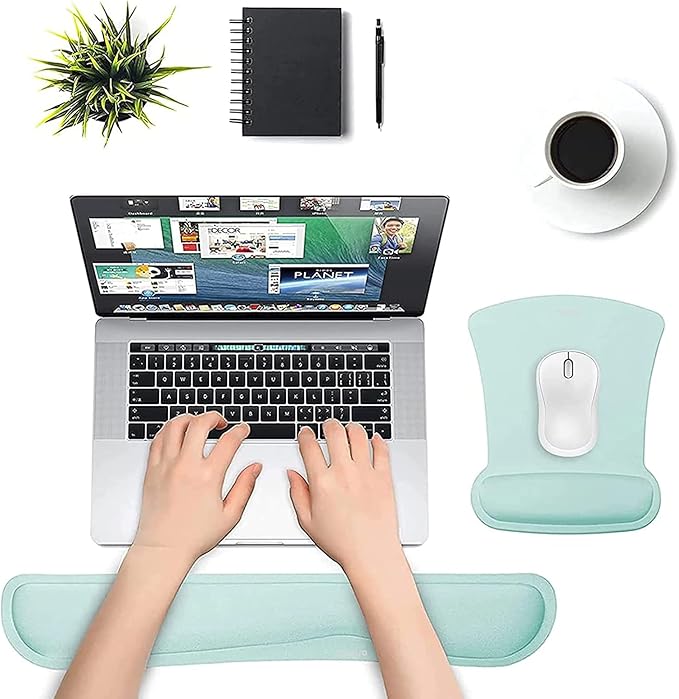 MOSISO Wrist Rest Support for Mouse Pad & Keyboard Set, Ergonomic Mousepad - Image 2