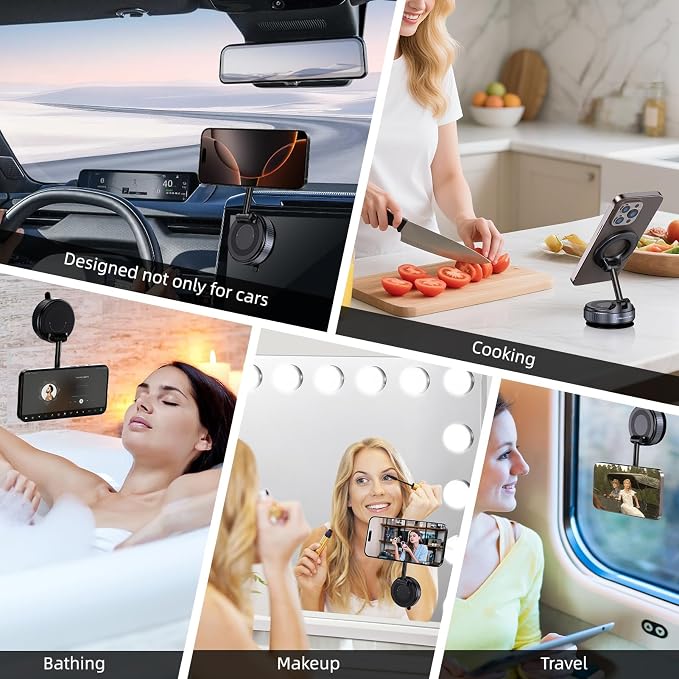Vacuum Magnetic Suction Phone Holder, Foldable and Retractable Hands-Free - Image 9
