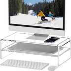 Egchi Clear Acrylic Monitor Stand Riser 2 Tier, 5.12 Inches High Clear Computer - Image 8