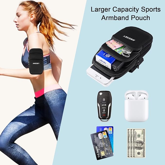 3 Pockets Running Phone Armband Holder - Image 2