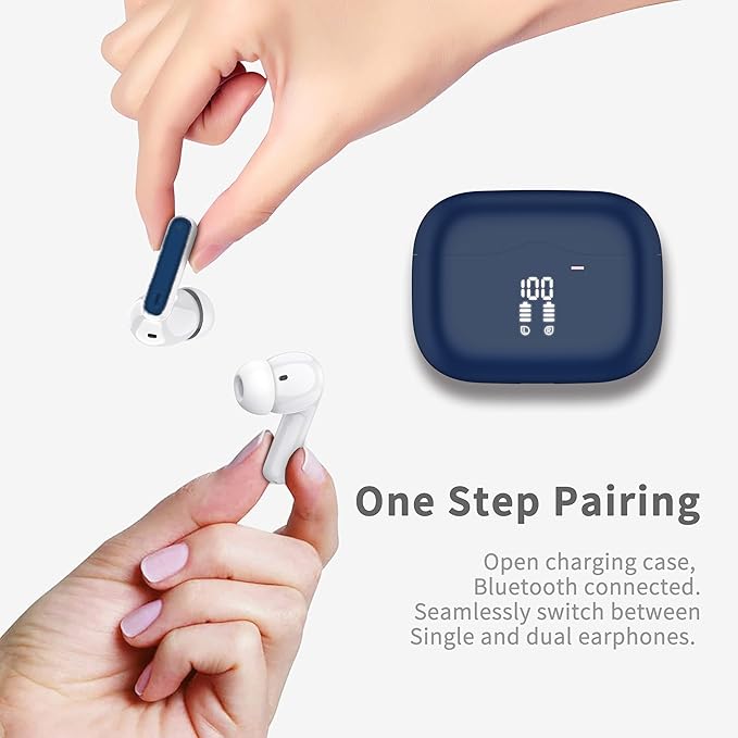 Wireless Earbuds, 4 ENC Noise Cancelling Mic Wireless Earphones 40H, in-Ear - Image 5