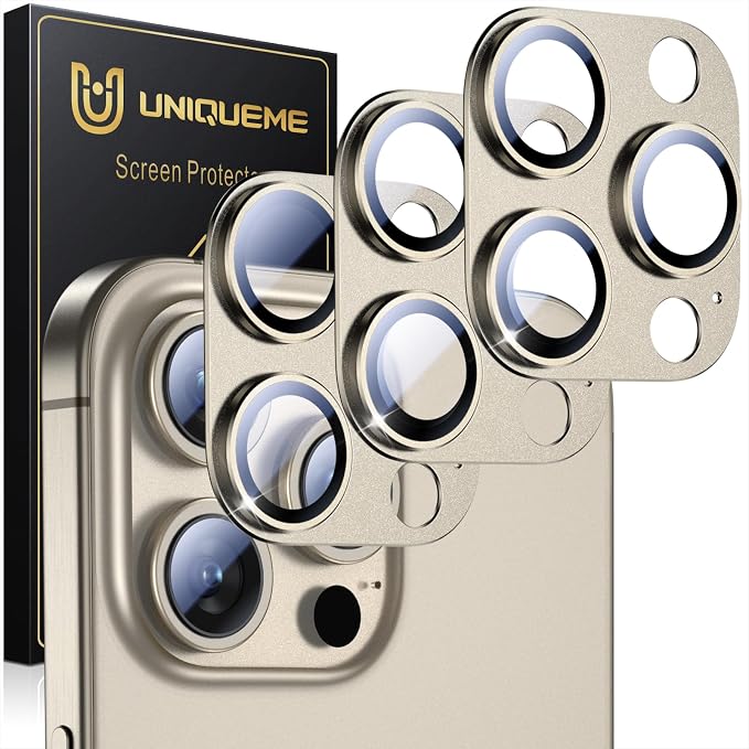 UniqueMe for 3 Pack iPhone 15 Pro/iPhone 15 Pro Max Camera Lens Protector by UniqueMe