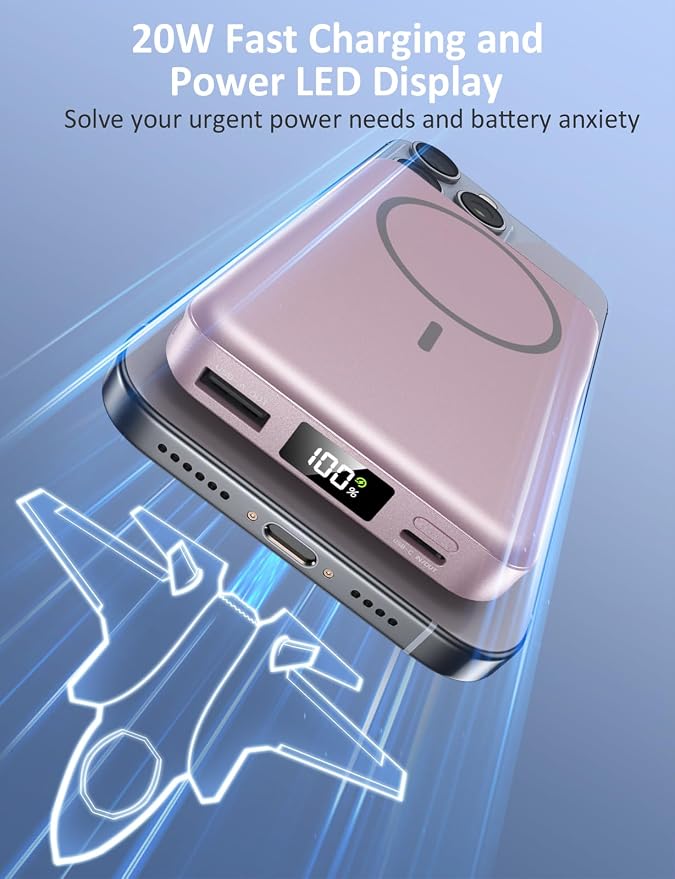 Magnetic Portable Charger, 10000mAh Power Bank, 5 in 1 Portable Charger - Image 4