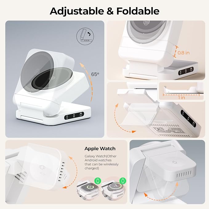 【2025 Upgraded】 Wireless Charger 3 in 1, Foldable Wireless Charging Station - Image 3