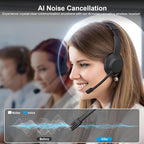 Wireless Headset with Mic for Work, Wireless Headphones with USB Dongle & - Image 2