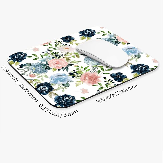 Square Mouse Pad Pretty Flowers, Personalized Premium-Textured Custom Mouse Mat - Image 2