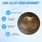 Desk Grommet 1-3/8", Desk Cord Hole Cover, Cable Grommet Metal Zinc Alloy - Image 2