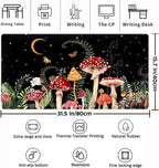 Ferns Leaves Cute Mushrooms Desk Mat Kawaii Green Plants Mouse Pad Xl Mat Large - Image 2
