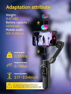 Professional Gimbal Stabilizer for Smartphone, RGB Magnetic Refill Light - Image 6