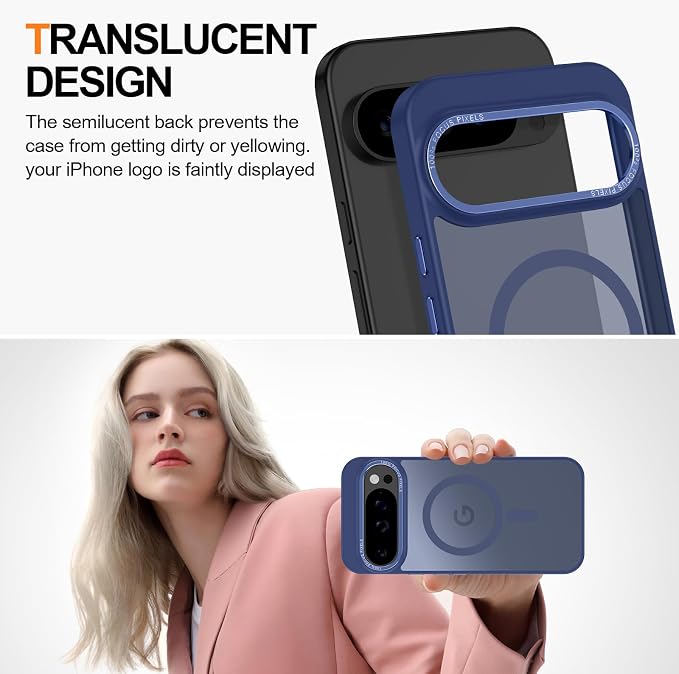Magnetic for Google Pixel 9 Pro XL Case, Shockproof Slim Translucent Matte - Image 4