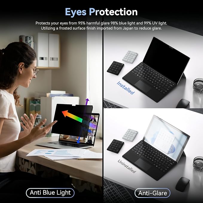 Privacy Filter Compatible with 15 Inch Surface Laptop 5/4/3/2/1, Easy On/Off - Image 3