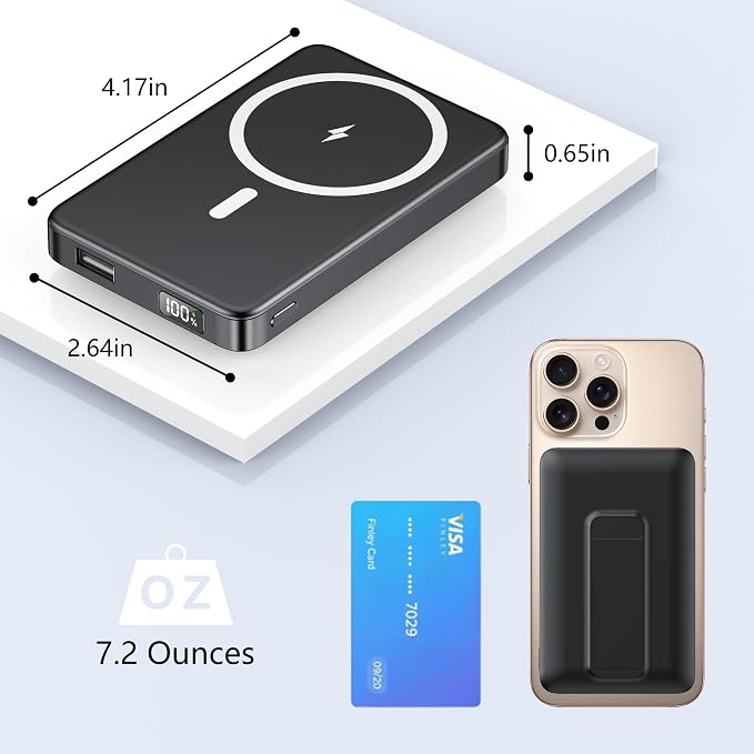 YUJE for Magsafe Battery Pack Magnetic Power Bank 10000mAh, Wireless Portable - Image 8