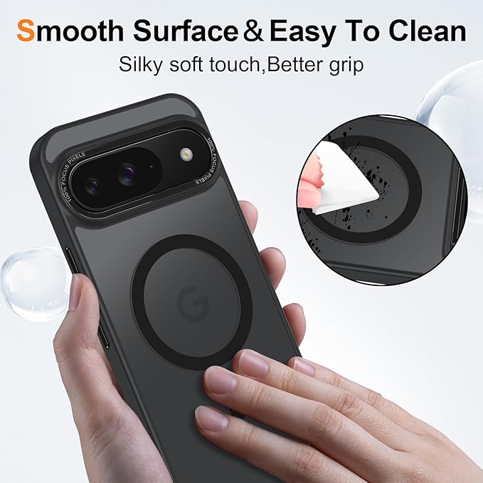 Magnetic for Google Pixel 9/Pixel 9 Pro Case, Shockproof Slim Translucent Matte - Image 5