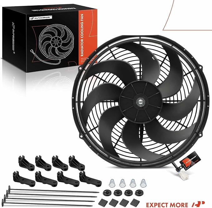 A-Premium 16'' 16 inch Slim Fan Pull Universal Electric Radiator Cooling Fan - Image 9
