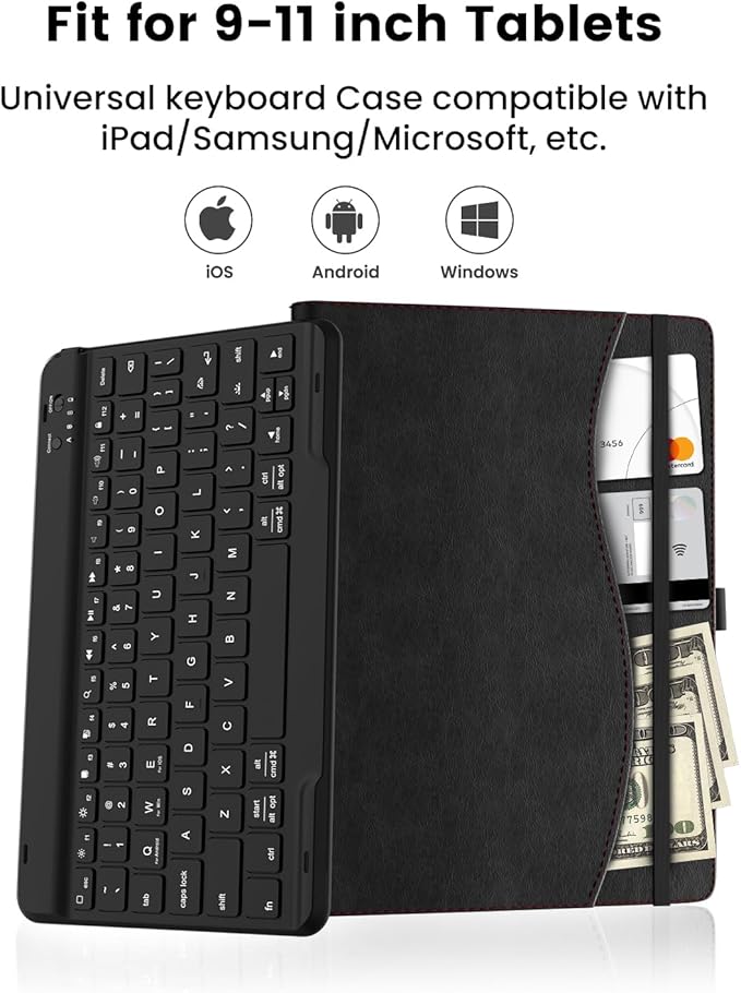 Leather Keyboard Case for 9", 7 Colors Backlit - Image 2