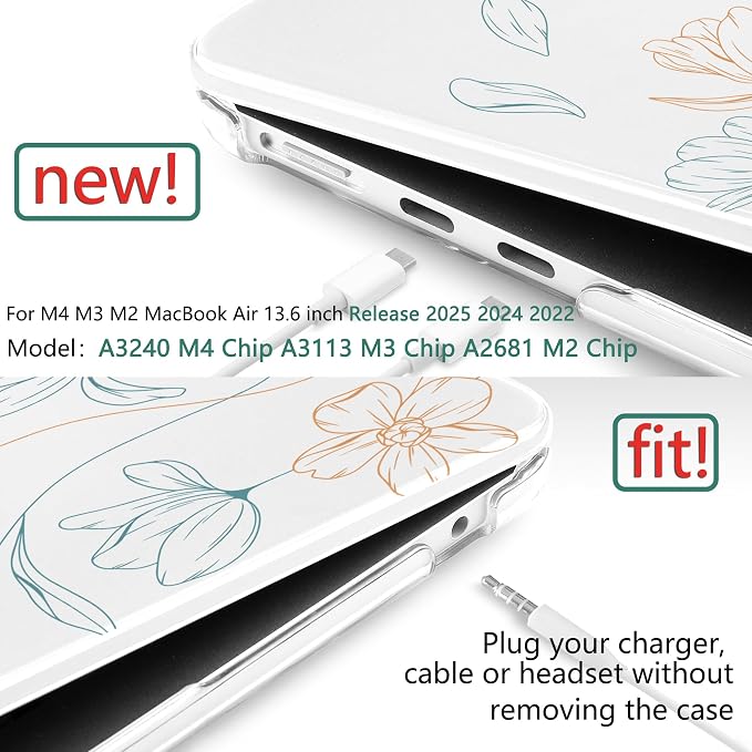 TWOLSKOO Compatible with M4 MacBook Air 13.6 inch Case 2025-2022 Release M4 - Image 2