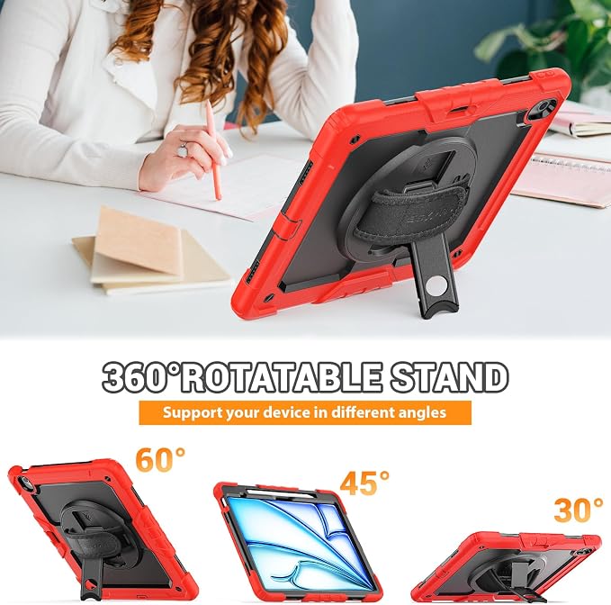 SEYMAC for iPad Air 13 Inch Case M3 2025/ M2 2024, Heavy Duty Shockproof - Image 4