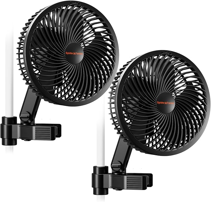 Spider Farmer 2-Pack Grow Tent Clip Fan 6", EC Motor, Custom 10 Dynamic Wind by SpiderFarmer